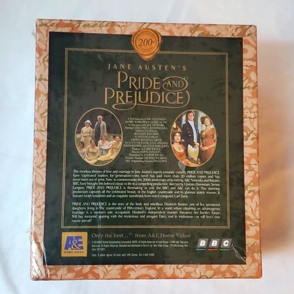 : Jane Austens Pride And Prejudice 200th Anniversary Edition A&E 6 VHS video Set - Picture 3 of 5